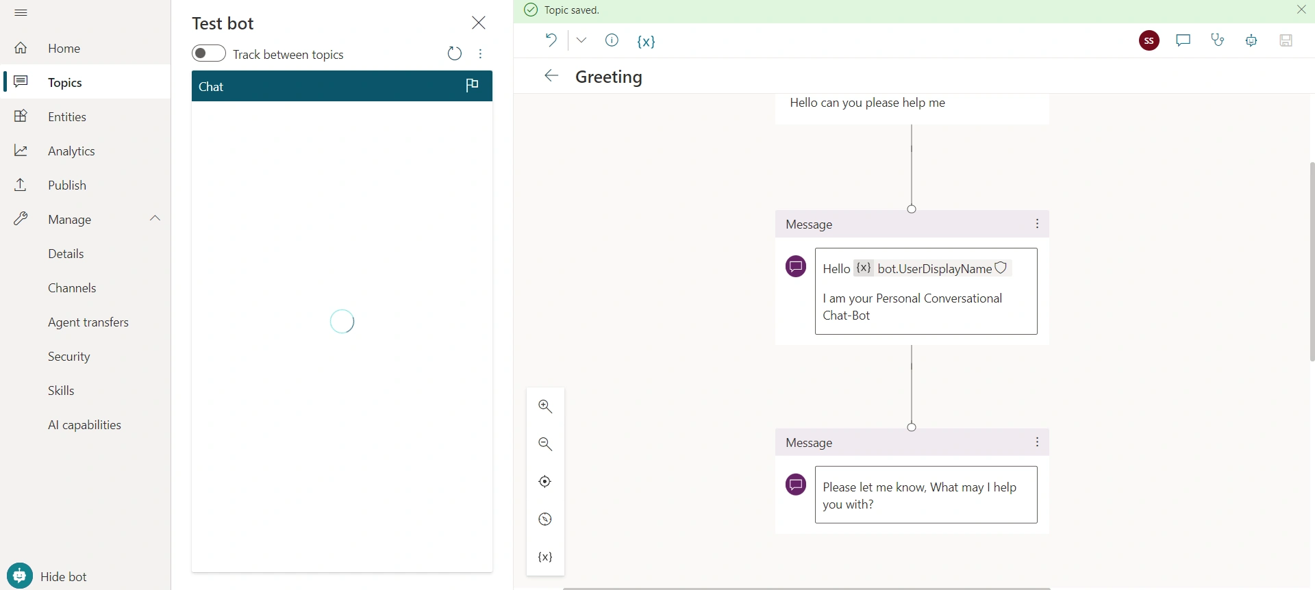 Power Virtual Agent Chatbot