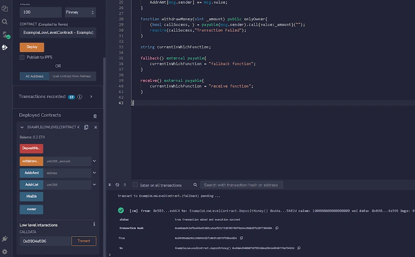 Low level Transactions and Call Data in solidity