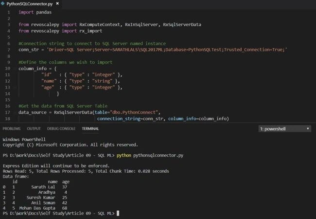 Python SQL connector