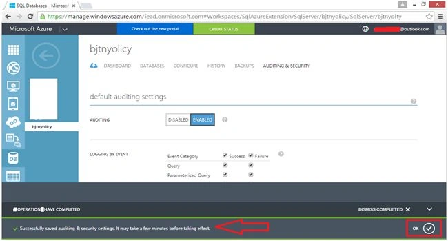 clicking on save button