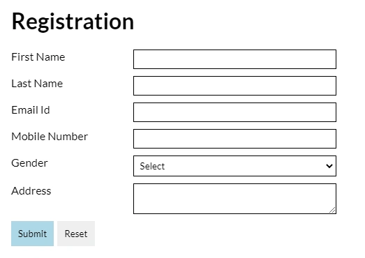 Registration Form Template
