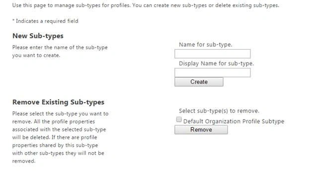 Manage Sub-types