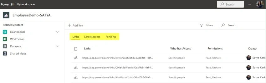 Links direct access