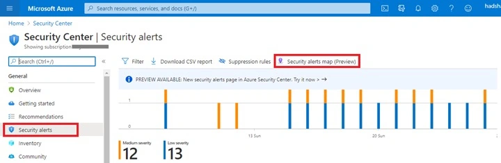 Open security alert