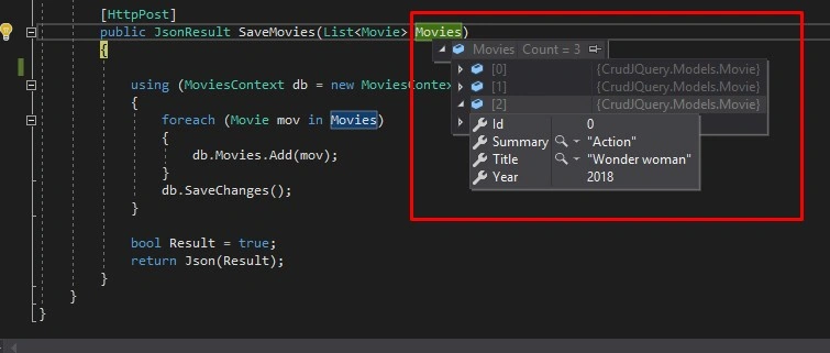 Manage Temp HTML Table With jQuery, And Post List Of Items To Database Using MVC And EF