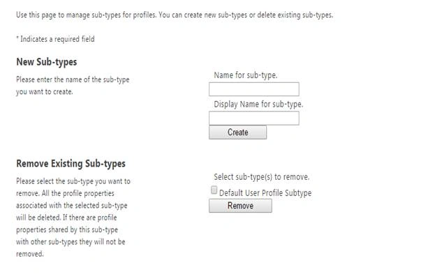 Manage Sub-types