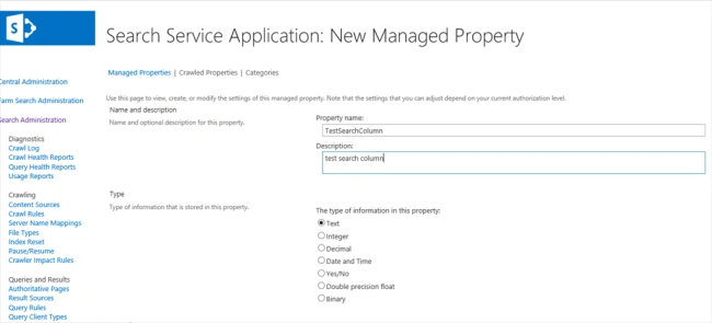 New Managed Property