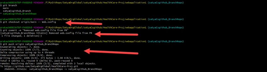 Managing Files On GitHub Using Git Bash 📥📤 In Real-Time Scenario - Removing A Specific File From Pull Request