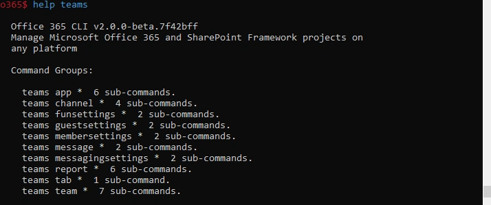 Managing Microsoft Teams With Office 365 CLI Commands