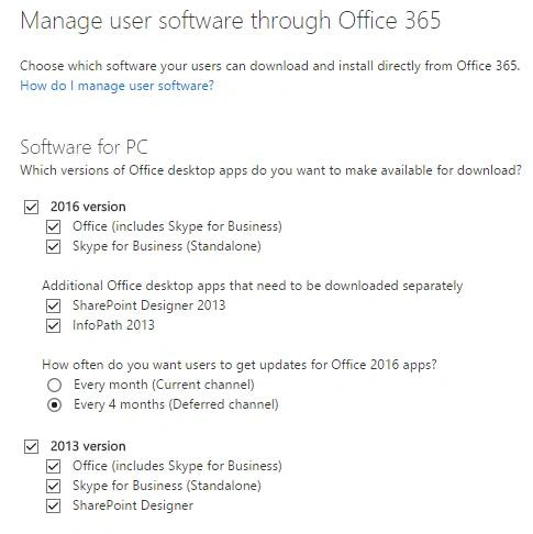 Manage user software