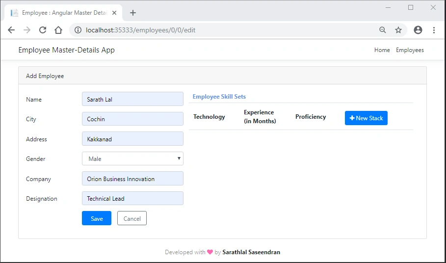 Master-Details App In Angular With Cosmos DB Using Embedded Data Modeling