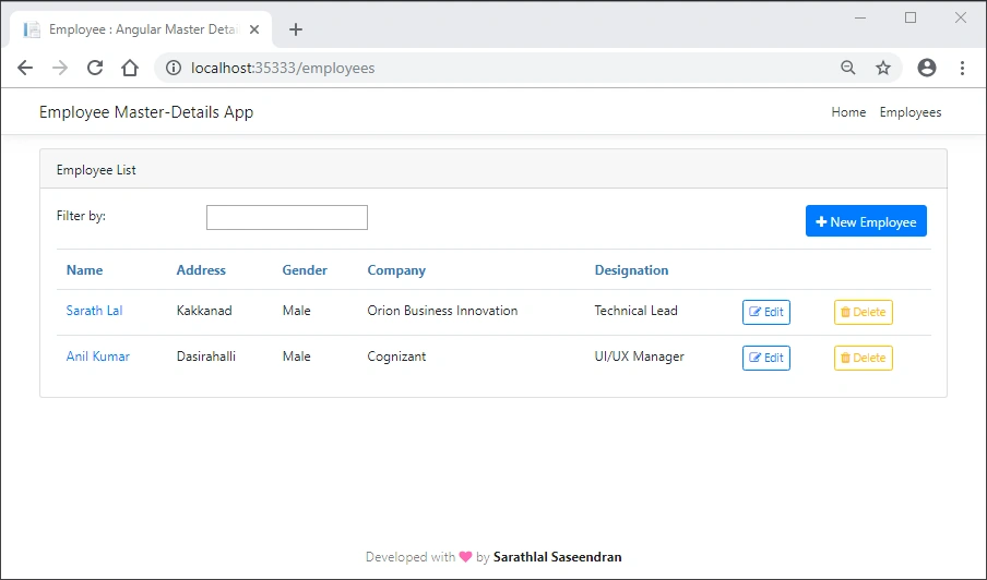 Master-Details App In Angular With Cosmos DB Using Embedded Data Modeling