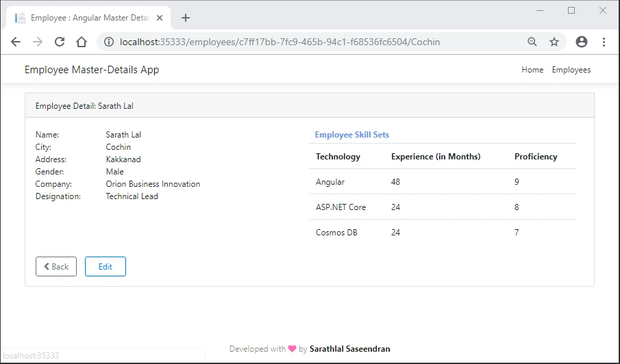 Master-Details App In Angular With Cosmos DB Using Embedded Data Modeling