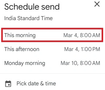 Scheduled time