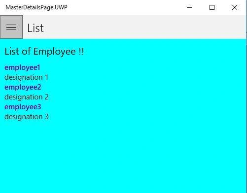 MasterDetailPage In Xamarin