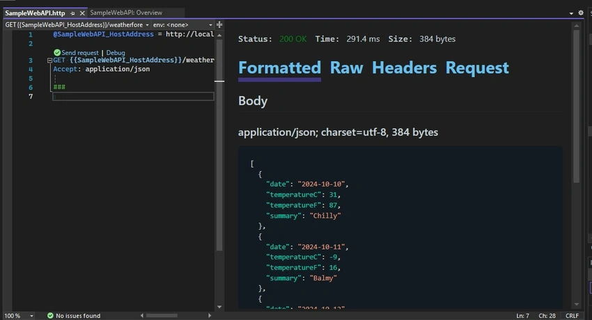 Example output