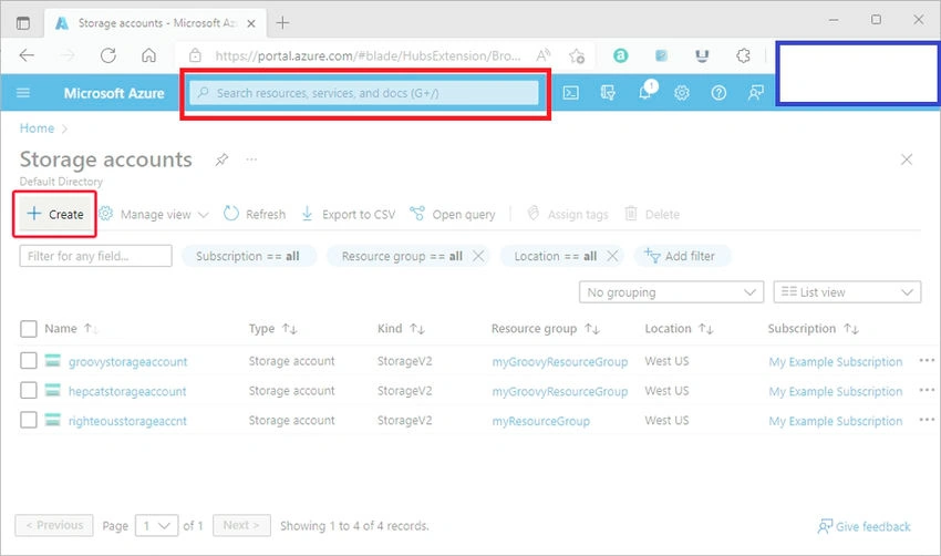 Creating a Storage Account