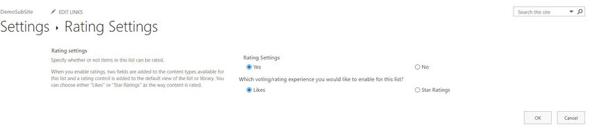General settings