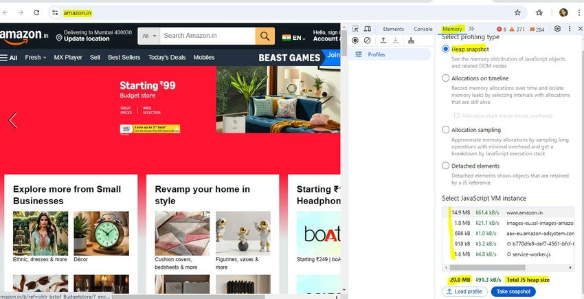 Amazon for heap