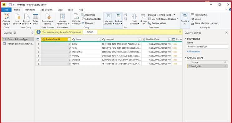 Joins Of Two Tables In Power BI
