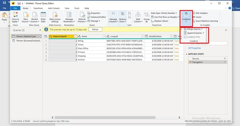 Joins Of Two Tables In Power BI