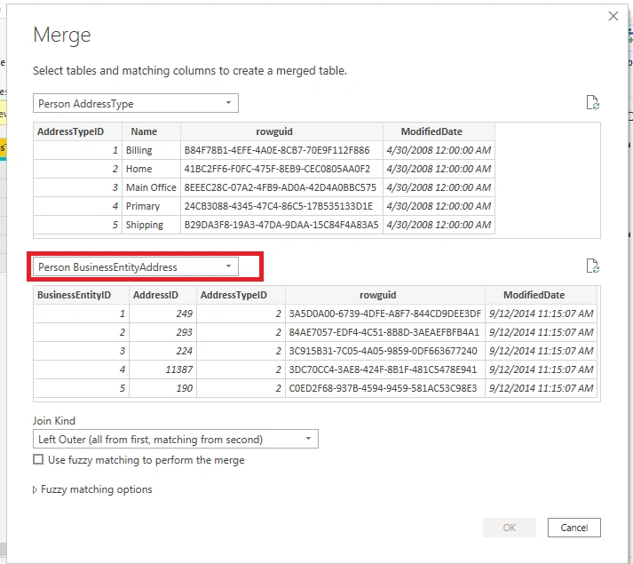 Joins Of Two Tables In Power BI