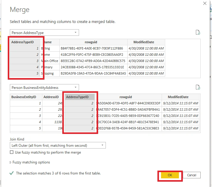 Joins Of Two Tables In Power BI