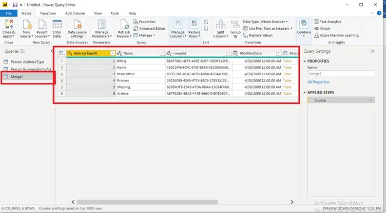 Joins Of Two Tables In Power BI