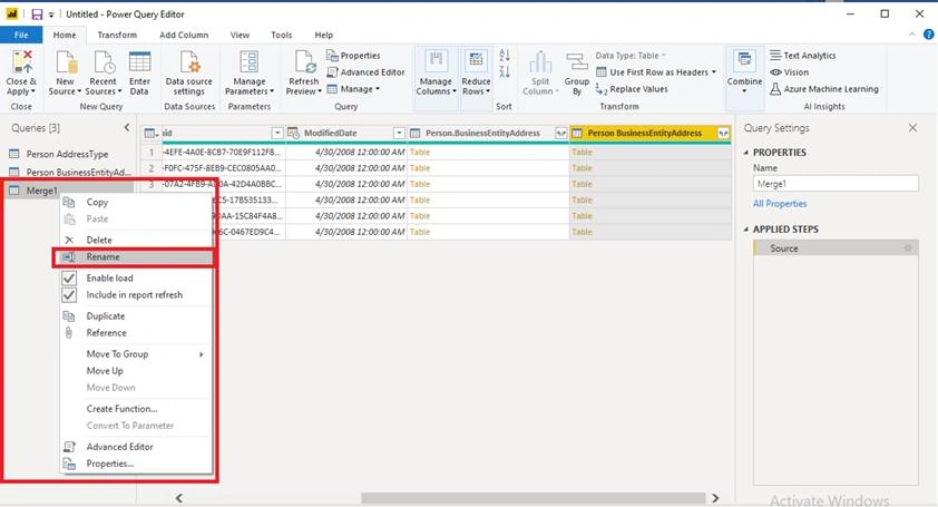 Joins Of Two Tables In Power BI