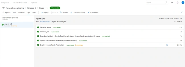 MicroServices using Service Fabric and .Net Core with CI - CD