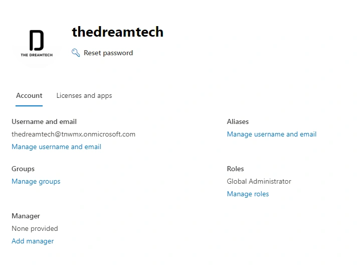 Reset password
