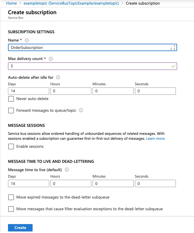 Microsoft Azure Service Bus-Topic