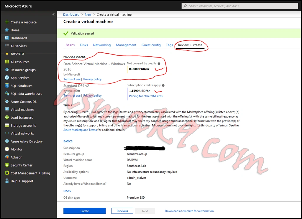 Microsoft Azure - Setting Up Data Science Windows 2016 Virtual Machine