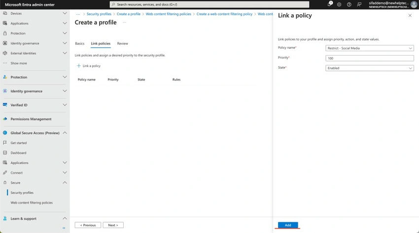 Create a profile