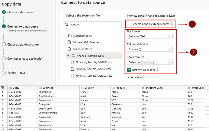 Copy data