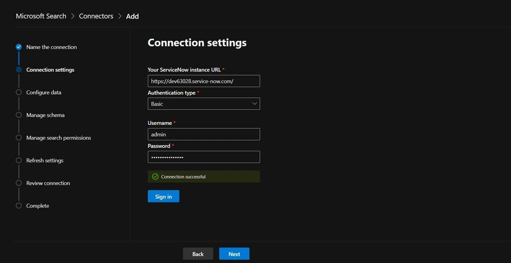 Microsoft Search with Service Now Graph Connector