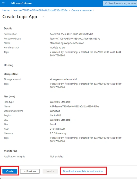 Microsoft Standard Logic Apps