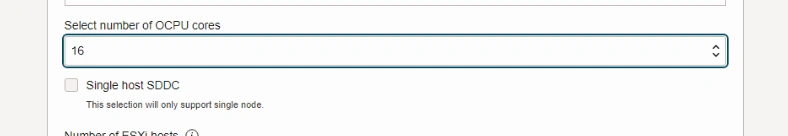 Select number of OCPU cores