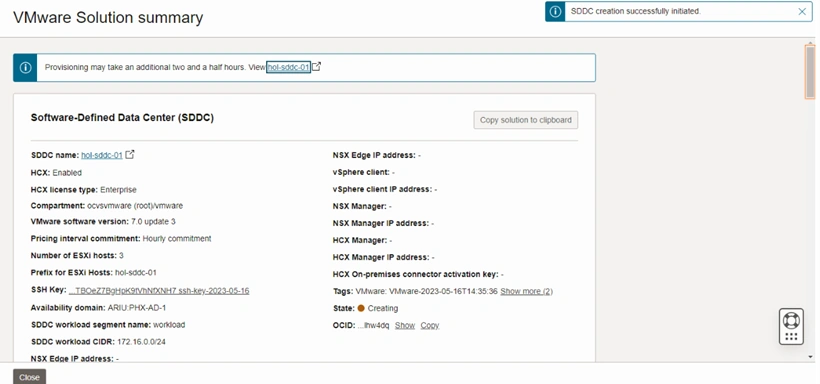 VMware Solution summary