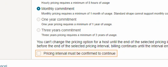 Pricing interval
