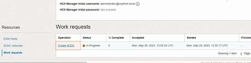 Create SDDC to finalize the deployment
