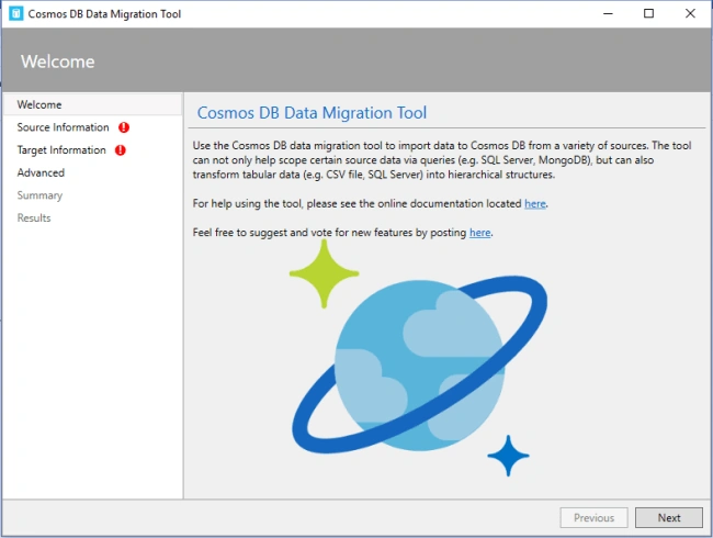 Cosmos DB Data Migration Tool