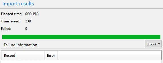 Import result