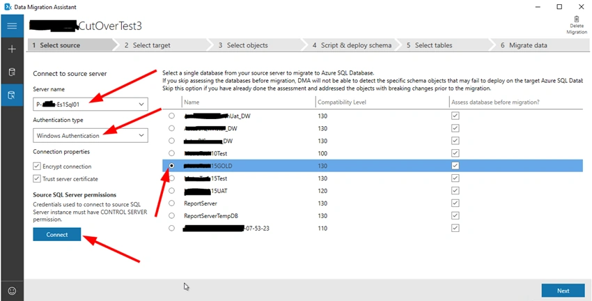 Migrating a SQL IaaS Database to Azure SQL using DMA