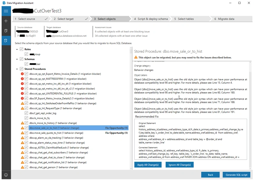 Migrating a SQL IaaS Database to Azure SQL using DMA