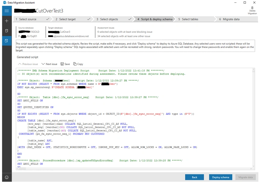 Migrating a SQL IaaS Database to Azure SQL using DMA