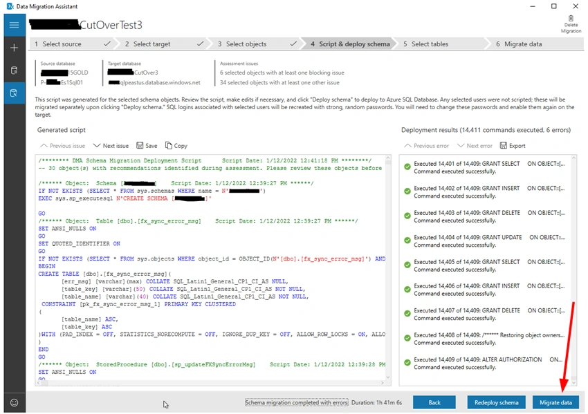 Migrating a SQL IaaS Database to Azure SQL using DMA