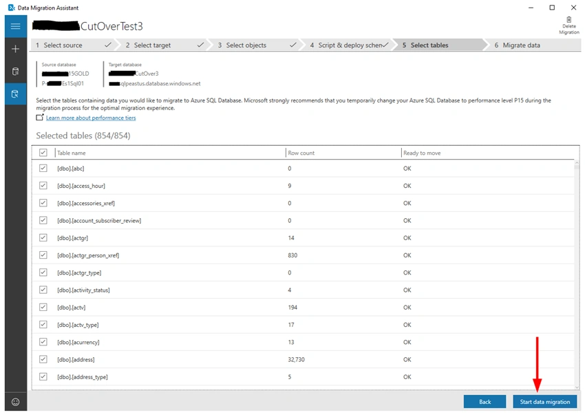 Migrating a SQL IaaS Database to Azure SQL using DMA