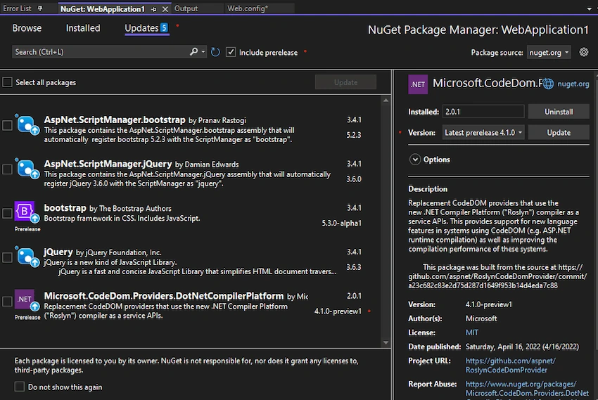 Migrating ASP.NET WebForms From C# 7.3 To C# 11