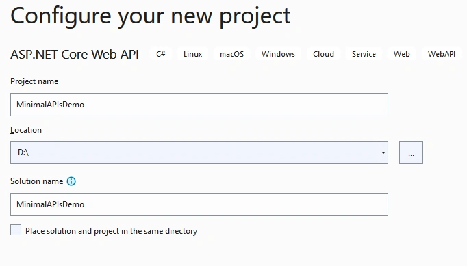 Minimal APIs using .NET Core 6